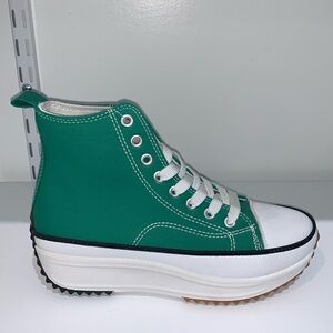 GREEN HIGH TOP CANVAS SNEAKERS